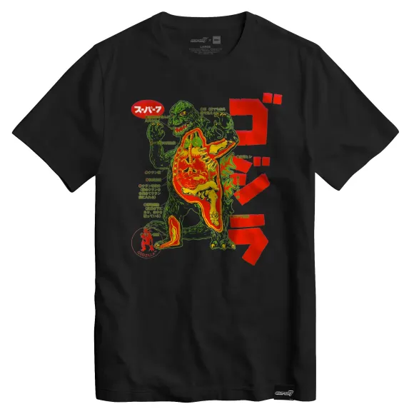 Anatomical Godzilla Vintage Black T-Shirt