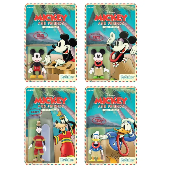 Disney Reaction Figures - Vintage Collection Wave 2 Full Set - Hawaiian Holiday (Set Of 4)