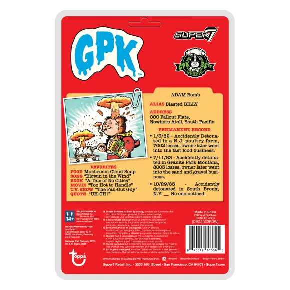 Garbage Pail Kids Reaction Figure - Adam Bomb (Red)