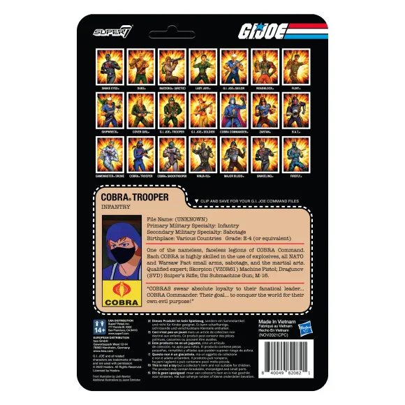 G.I. Joe Reaction Wave 4 - Cobra Female Trooper Short Black Hair (Pink)