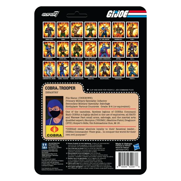 G.I. Joe Reaction Wave 4 - Cobra Female Trooper Medium Black Hair (Dk Brown)