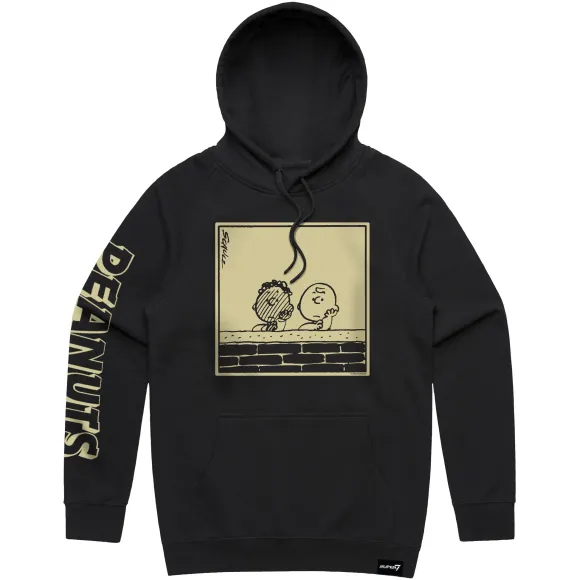 Peanuts Franklin Long Sleeve Black Pullover Hoodie