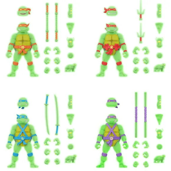 Teenage Mutant Ninja Turtles Ultimates! Mutagen Ooze Glow Figures (Super7 Exclusive)