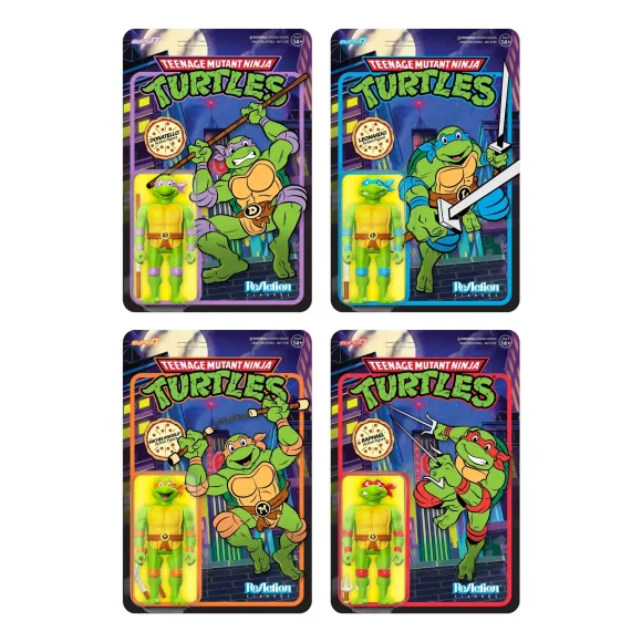 Teenage Mutant Ninja Turtles Reaction Wave 7 - Donatello, Leonardo, Michelangelo & Raphael (Toon)