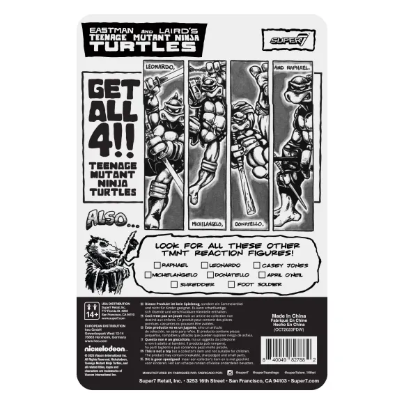 Teenage Mutant Ninja Turtles Reaction Figure Wave 9 - Michelangelo (Comic Greyscale)
