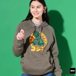 Toho Godzilla Retro Army Green Pullover Hoodie